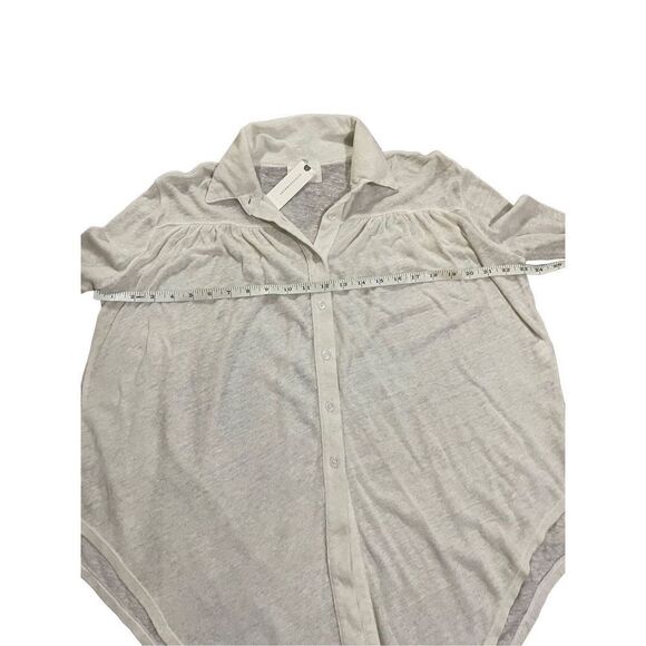 Anthropologie t.la sheer ivory long sleeve collar blouse size small NWT - Picture 9 of 9